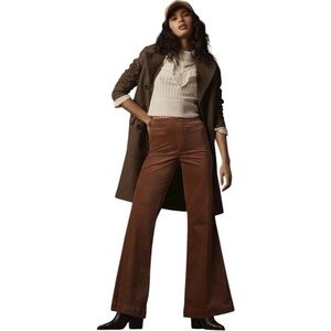 Anthropologie Pilcro Pull-On Mid-Rise Brown Velvet Retro Flare Jeans Size 29
